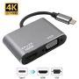 2 in 1 Converter USB C to HDMI + VGA Adapter