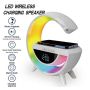 Bluetooth speaker with clock LED lamp and wireless charger - HM-2307