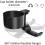 Desk Cup Holder, OOKUU 2 in 1 Desk Cup Holder with Headphone Hanger