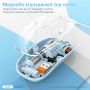 M233 Transparent Magnetic Mouse Triple for PC Games and Offic Triple Mode 2.4G BT Compatible Wireless Rechargeable (White)
