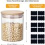 Glass Jars 9OZ, 12 Set with Bamboo Airtight Lids and Labels, Food Cereal Storage Large