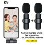 K9 Dual Wireless Lavalier Collar Microphones C-Type & iPhone