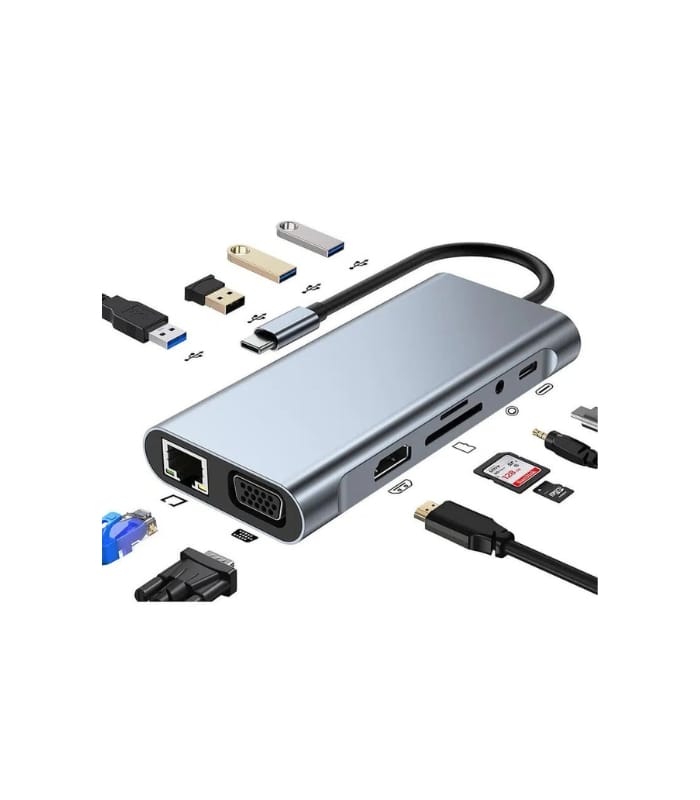 _11 in 1 Multiport Type C to USB C 4K HDMI Adapter USB HUB (1) 11 in 1 Multiport Type C to USB C 4K HDMI Adapter USB HUB