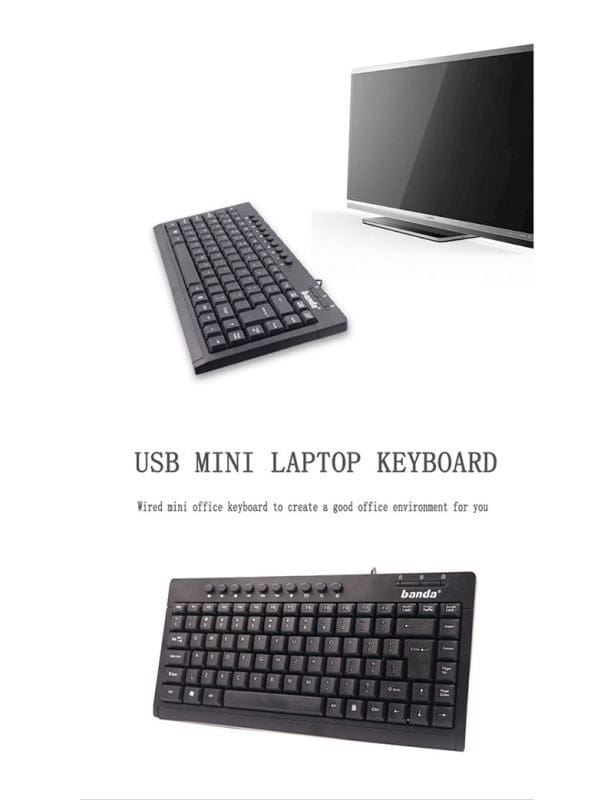 BANDA – K1000 – Mini Multimedia Stylish Ultra Thin Notebook Wired Keyboard