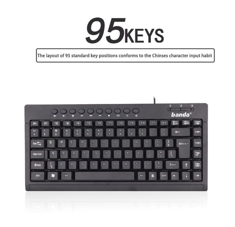 BANDA – K1000 – Mini Multimedia Stylish Ultra Thin Notebook Wired Keyboard