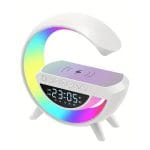 Bluetooth speaker with clock LED lamp and wireless charger – HM-2307