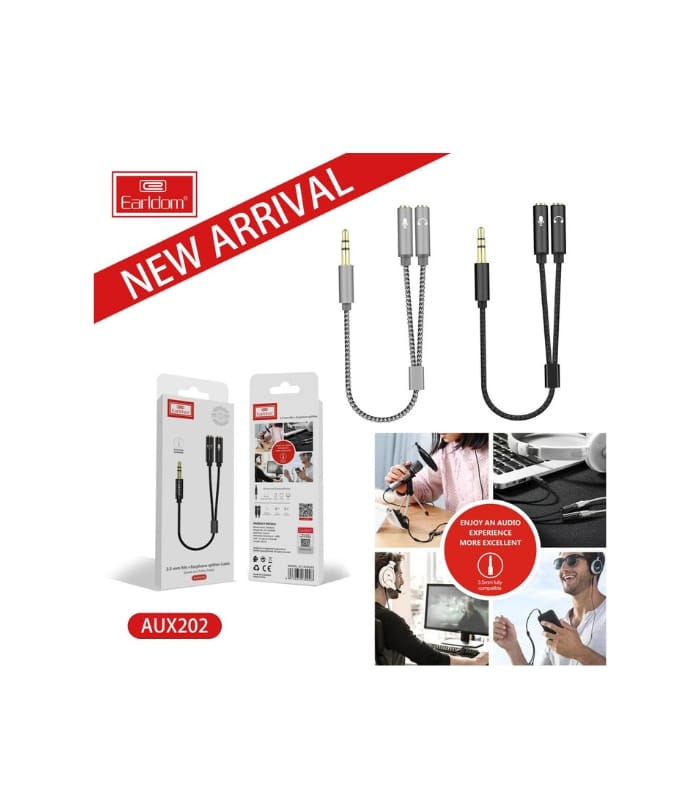 Earldom AUX 202 Mic+ Earphone Splitter