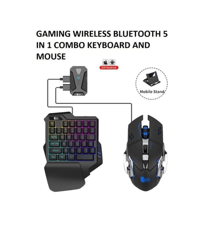 GAMING WIRELESS BLUETOOTH 5 IN 1 COMBO KEYBOARD AND MOUSE