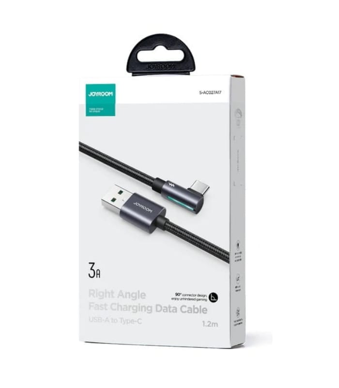JOYROOM S-AC027A17 Smooth Game Series 3A USB-A to Type-C Right Angle Fast Charging Data Cable 1.2M