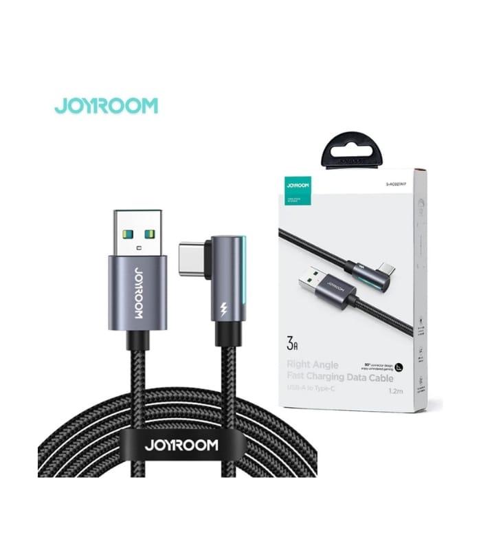 JOYROOM S-AC027A17 Smooth Game Series 3A USB-A to Type-C Right Angle Fast Charging Data Cable 1.2M