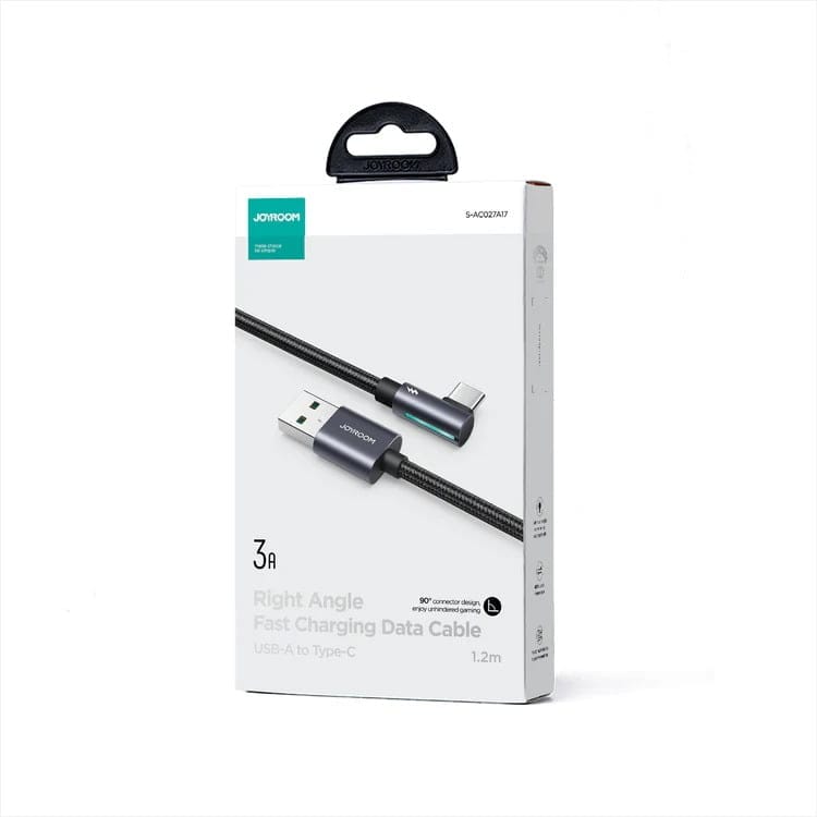 JOYROOM S-AC027A17 Smooth Game Series 3A USB-A to Type-C Right Angle Fast Charging Data Cable 1.2M