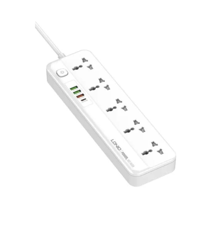 LDNIO SC5415 Multi Function Power Strip 5 Power Sockets +1PD 20W+1QC 18W+2 AUTO-ID