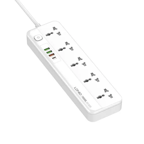 LDNIO SC5415 Multi Function Power Strip 5 Power Sockets +1PD 20W+1QC 18W+2 AUTO-ID