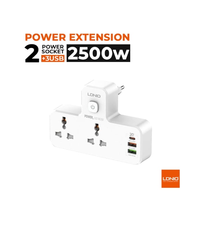 Ldnio SC2311 20W 3-Port USB Charger Extension Power Strip (2) Ldnio SC2311 20W 3-Port USB Charger Extension Power Strip