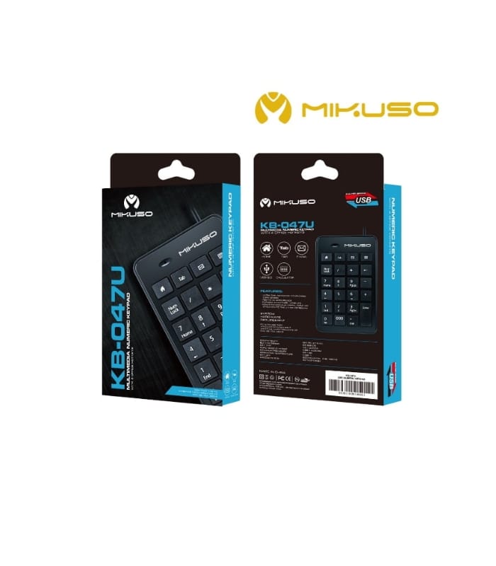 MIKUSO KB-047U 23 Keys Slim Wired USB Number Pad for Office