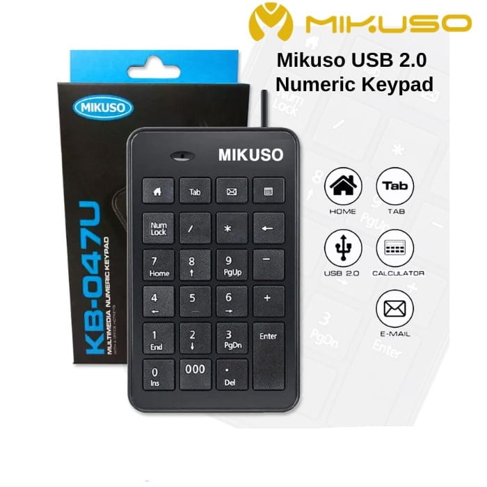 MIKUSO KB-047U 23 Keys Slim Wired USB Number Pad for Office