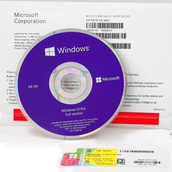 Get Microsoft Windows 10 Professional OEM DVD Pack - Windows 10 ...
