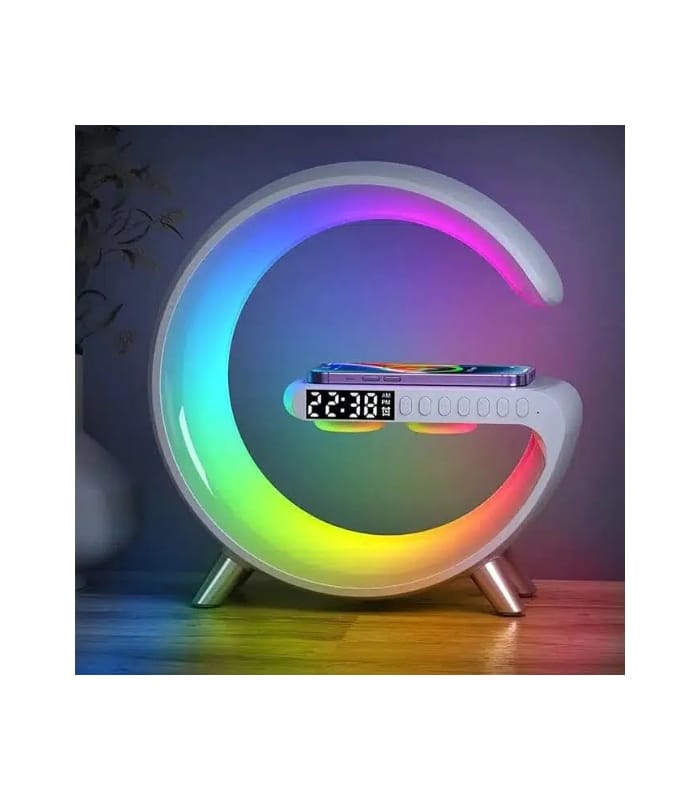 Smart LED Wireless charging G Alarm Clock Rechargeable Speaker 3401