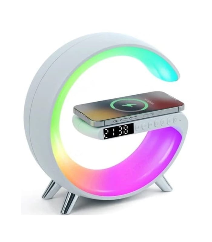 Smart LED Wireless charging G Alarm Clock Rechargeable Speaker 3401