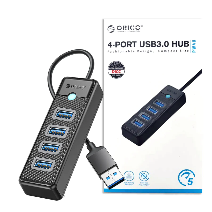 ORICO PW4U-U3 4-Ports High-Speed Mini Splitter USB 3.0 5Gbps HUB