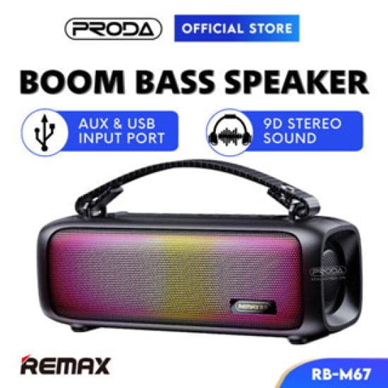 Remax Rb-M67 Portable Super Bass Wireless Speaker With Rgb Lights