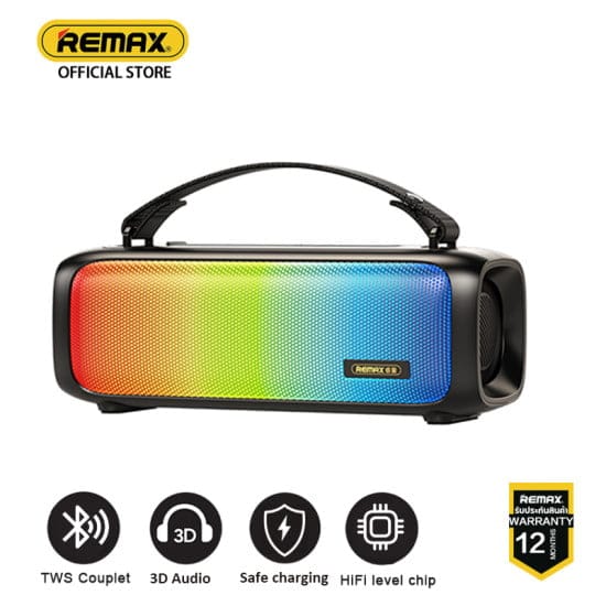 Remax Rb-M67 Portable Super Bass Wireless Speaker With Rgb Lights