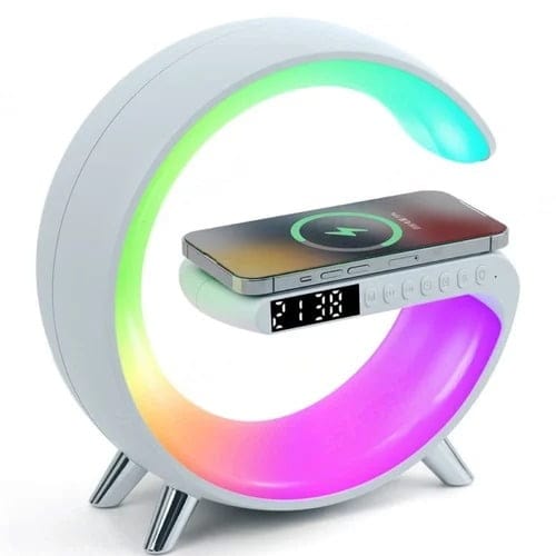 Smart LED Wireless charging G Alarm Clock Rechargeable Speaker 3401