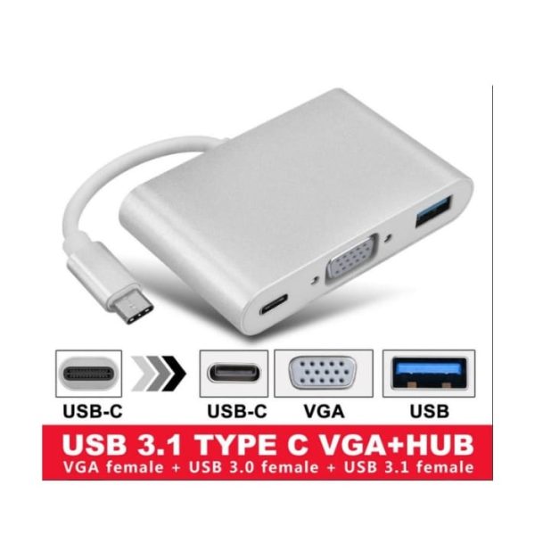 Type c to 3 in 1 VGA,Type C,USB 3.1