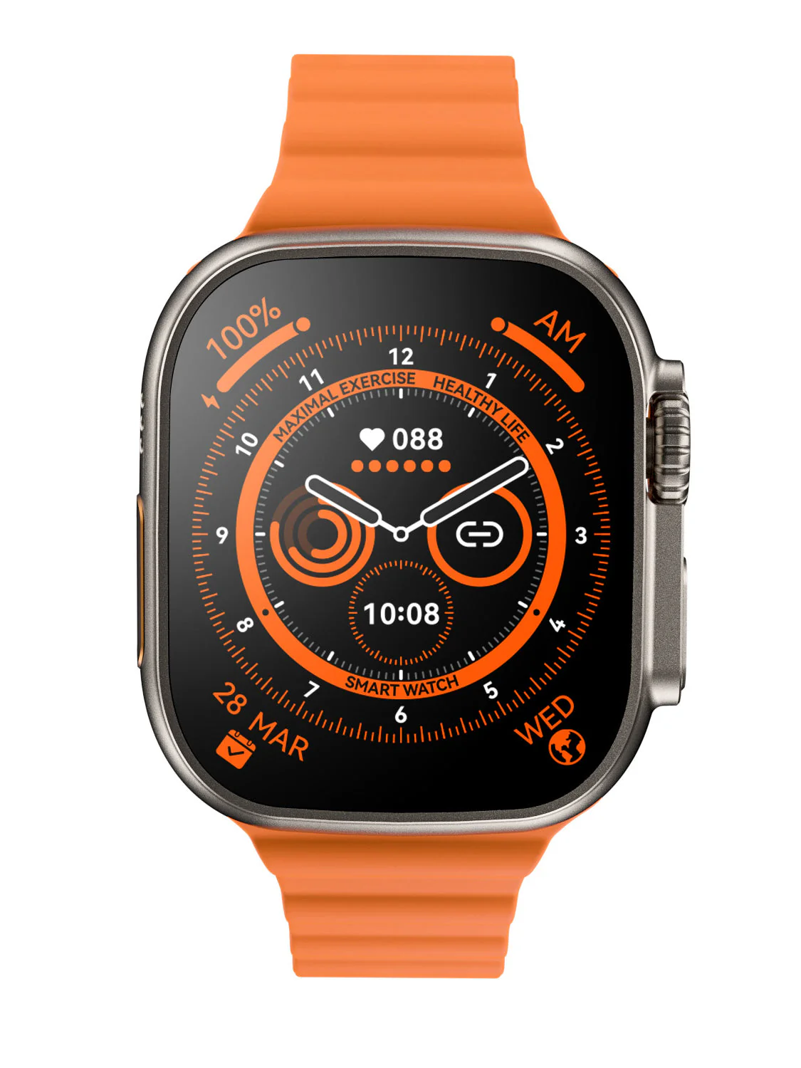 X8 Ultra Smartwatch 49MM With Bluetooth Calling ORANGE-Black