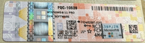 Microsoft Windows 11 Professional Key Coa Win 10 PRO Key License Sticker Label - Image 2