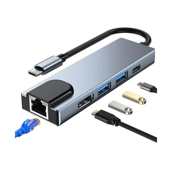 6 In 1 Multiport Type C To USB C 4K HDMI Adapter USB HUB Speed X