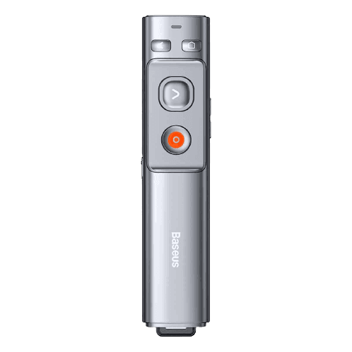 Baseus Orange Dot Wireless Presenter Red Laser(Charging) Grey