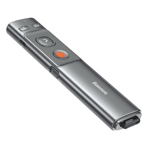 Baseus Orange Dot Wireless Presenter Red Laser(Charging) Grey