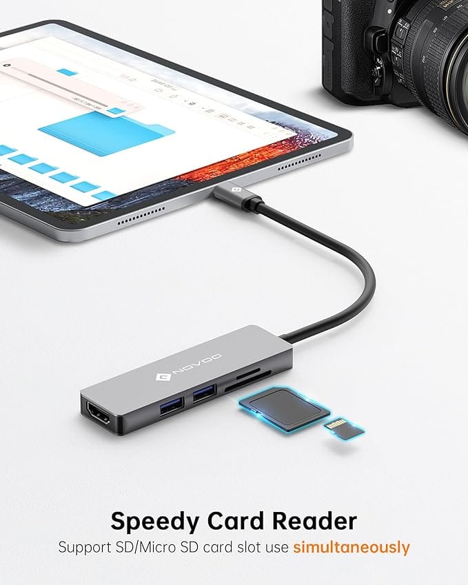 NOVOO USB C Hub 5 in 1 Aluminum with HDMI 4K Adapter