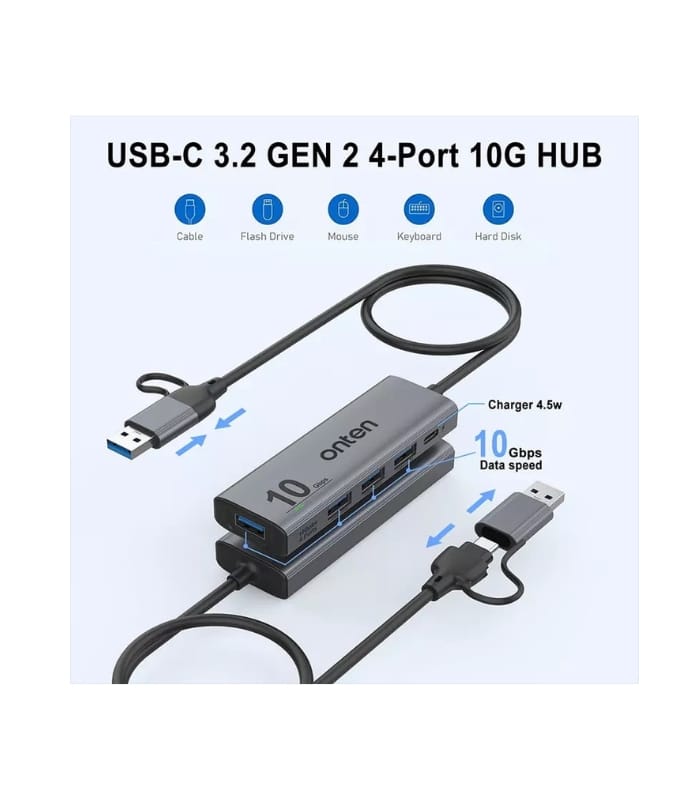 Onten OTN-UCA611 10Gbps USB C Hub,USB C to USB C A Adapter
