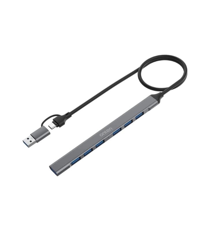 Onten USB+Type C To 7-Port USB Hub UCA9702