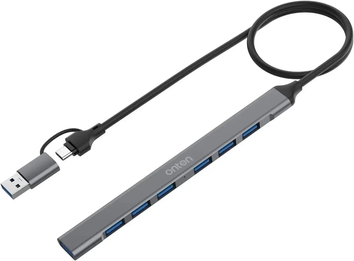 Onten USB+Type C To 7-Port USB Hub UCA9702