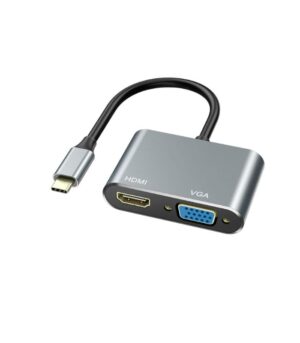 2 in 1 Converter USB C to HDMI + VGA Adapter