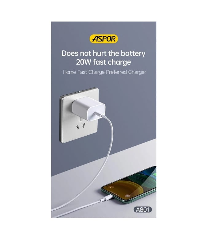 ASPOR A801 20W Fast Charging Adapter US PIN Quick Charge