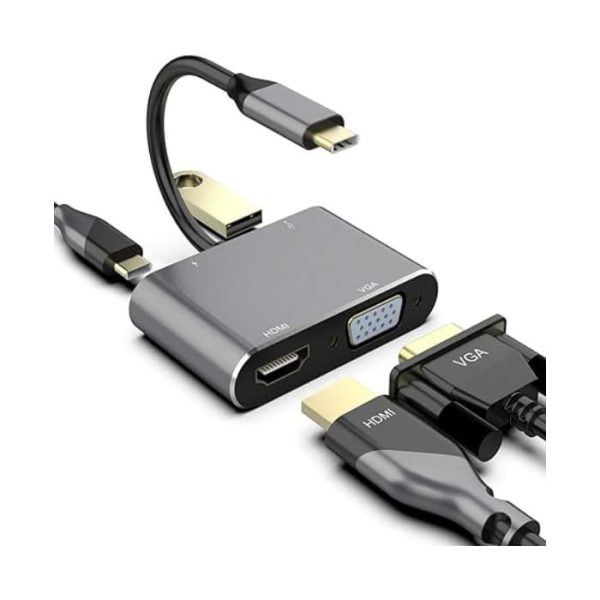 Adapter 4 in 1 usb-c to HUB PD HDTV+VGA+USB