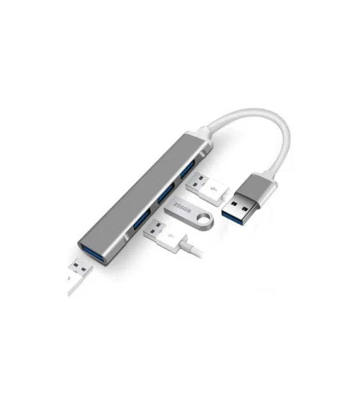 Aluminium Shell Portable 4 Ports USB 3.0 Adapter