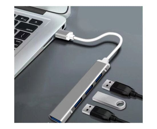 Aluminium Shell Portable 4 Ports USB 3.0 Adapter