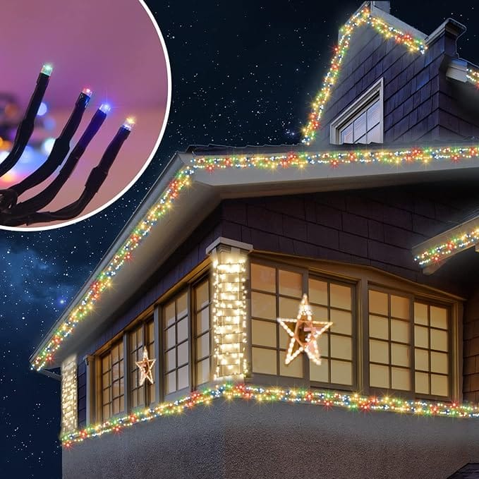 Ansio Fairy Lights Outdoor Indoor 6 m 480 LED Cluster Fairy Lights Christmas Tree Lights Power for Christmas