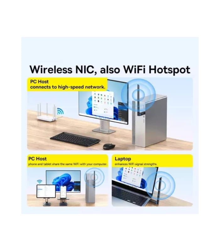 BASEUS FAST JOY SERIES 650MBPS WIFI RECEIVER EXTERNAL ANTENNA – BLACK