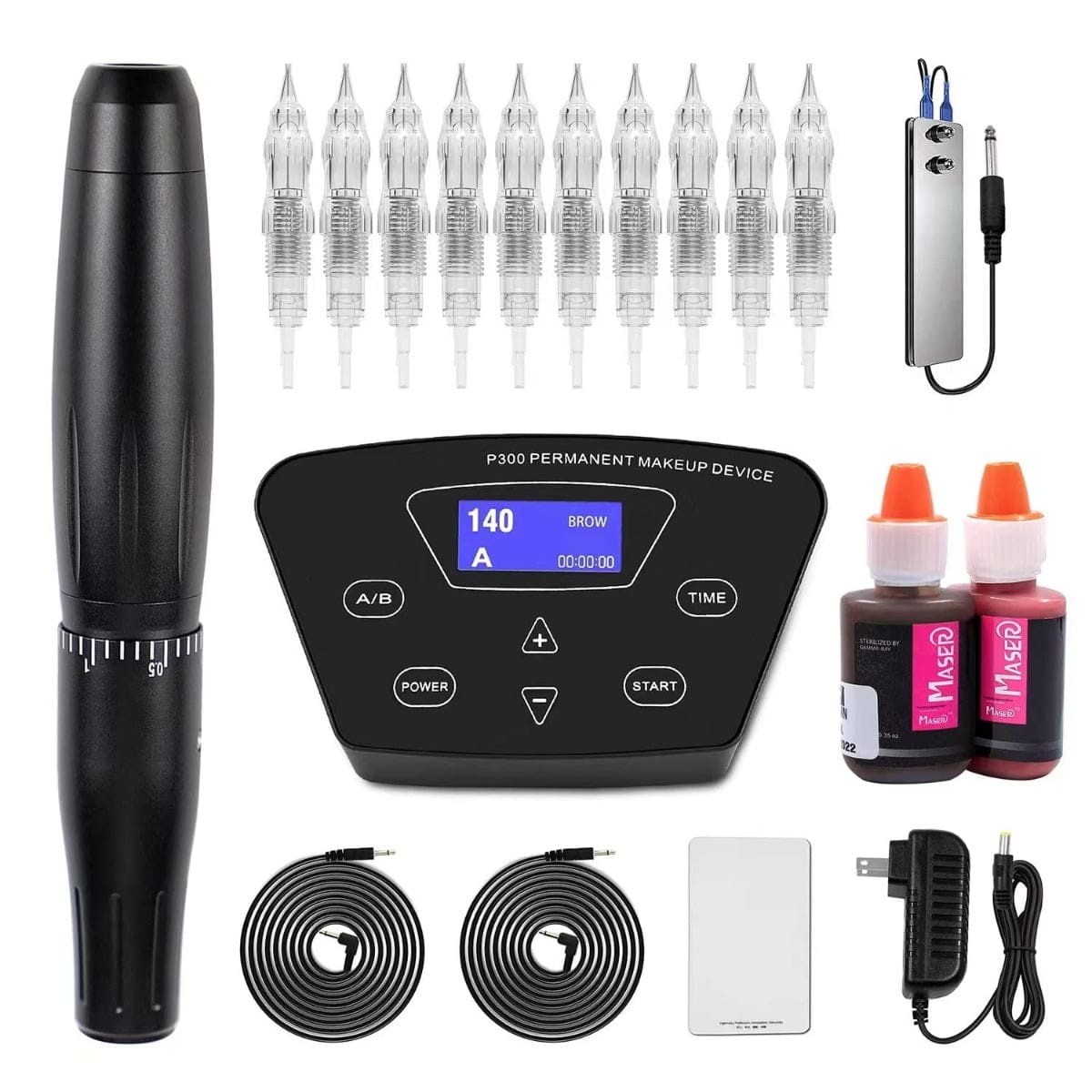 Biomaser Permanent Makeup Tattoo Kits Professional Digital Eyebrow Lip Machine Rotary Pen Tattoo Machine P300