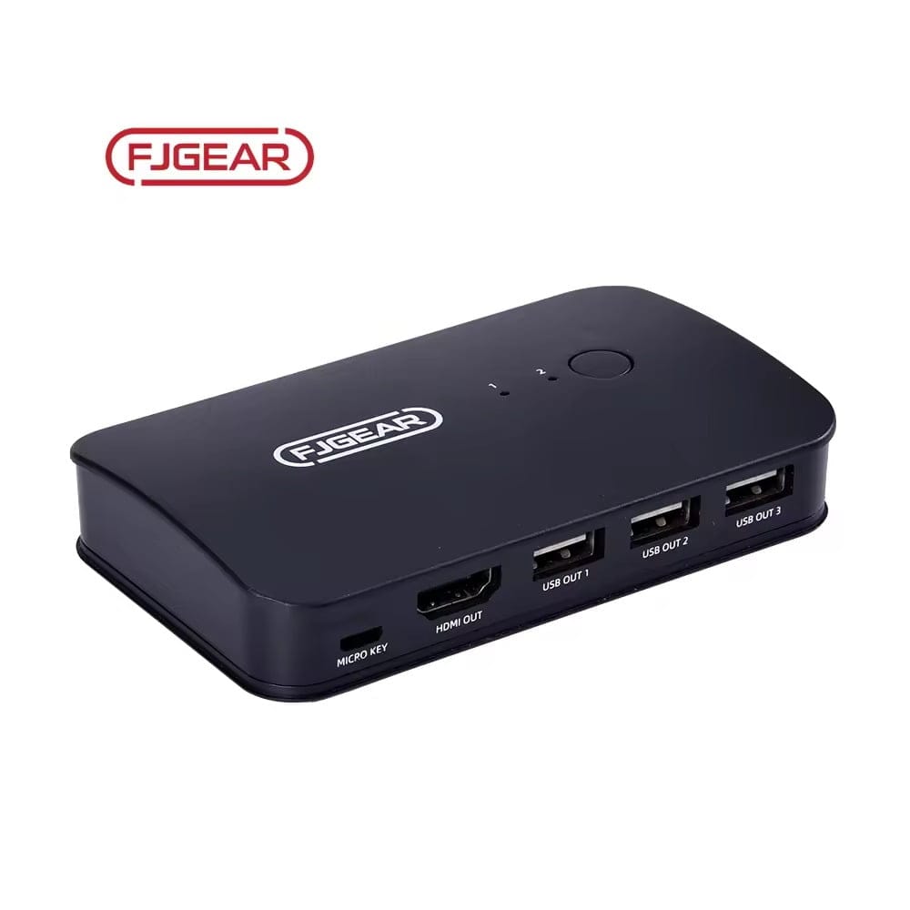 FJGEAR Black Switch Hd Video Switch Hdmi Kvm Sd+usb+ USB HDMI OUTPUT 2 4PORT
