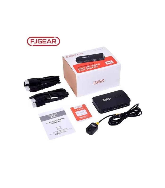 FJGEAR Black Switch Hd Video Switch Hdmi Kvm Sd+usb+ USB HDMI OUTPUT 2 4PORT