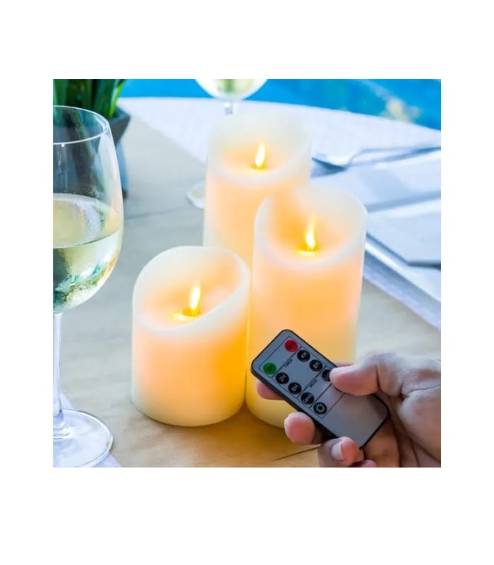 _Fire Tek White Plastic Remote Control Candle (1) Fire Tek White Plastic Remote Control Candle