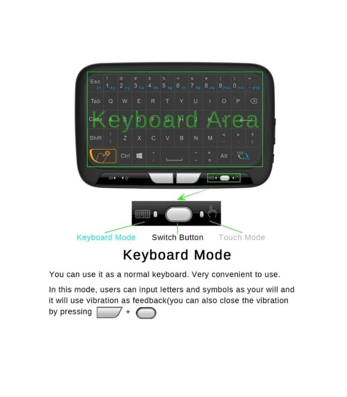 H18+ 2.4Ghz Wireless Keyboard Full Touchpad Backlight Keyboard