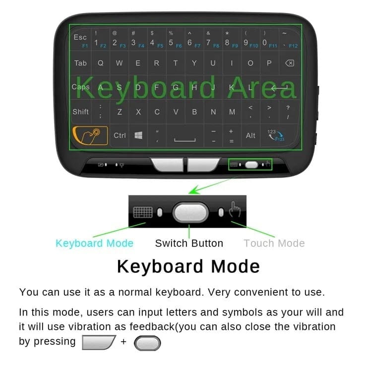 H18+ 2.4Ghz Wireless Keyboard Full Touchpad Backlight Keyboard